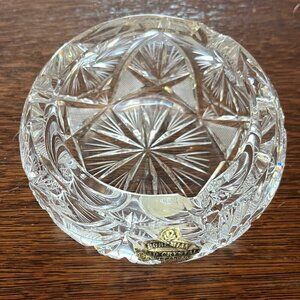 VTG Bohemian Czech Hand Cut Crystal Ashtray Star Design Heavy 8 Point Star 60s